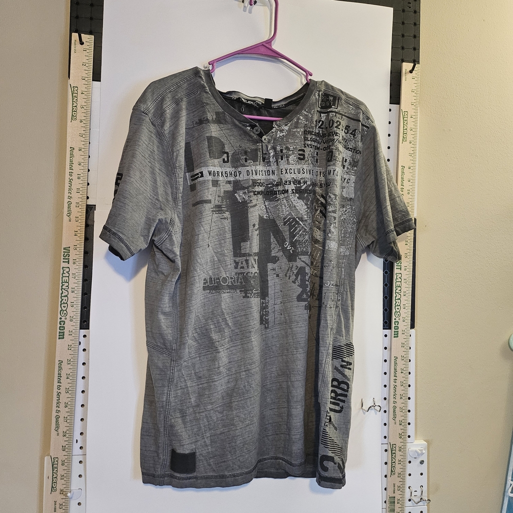 Stylish Gray Shirt with Black Patch